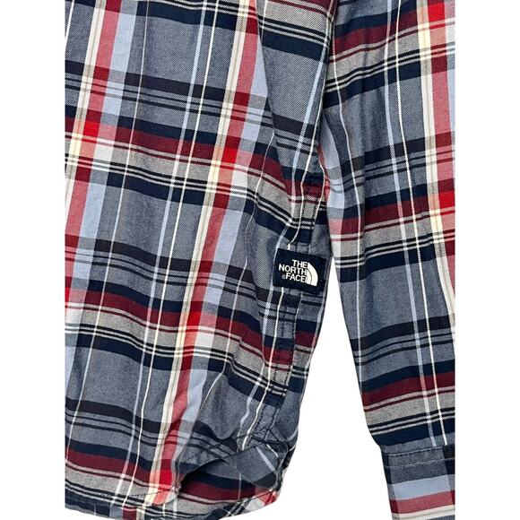 The North Face Button Down Mens Medium Blue Plaid Button Up Outdoor Classic - Picture 6 of 13